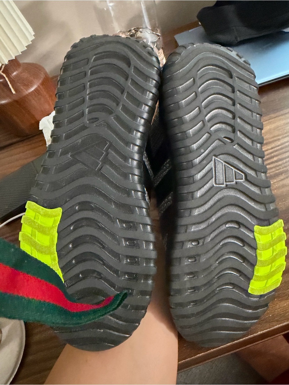 Kids Black and Neon Yellow Athletic Shoes